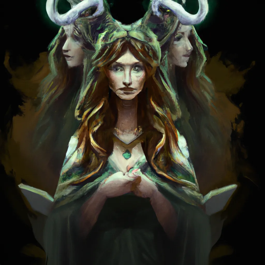 Ilustracao wicca deusa triplice