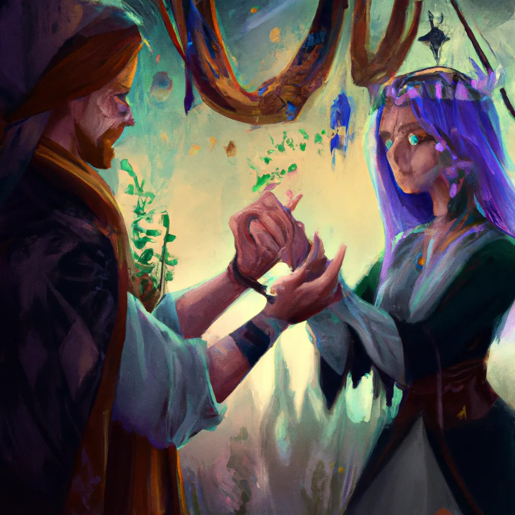 Ilustracao wicca handfasting
