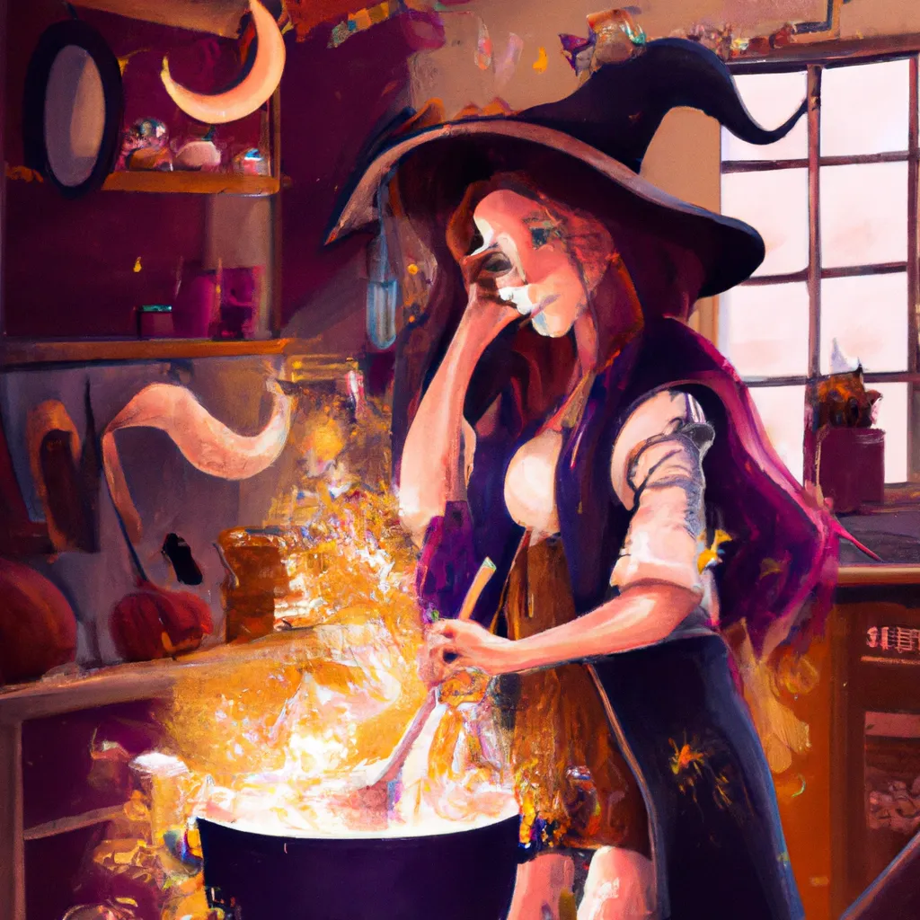 Ilustracao wicca na cozinha