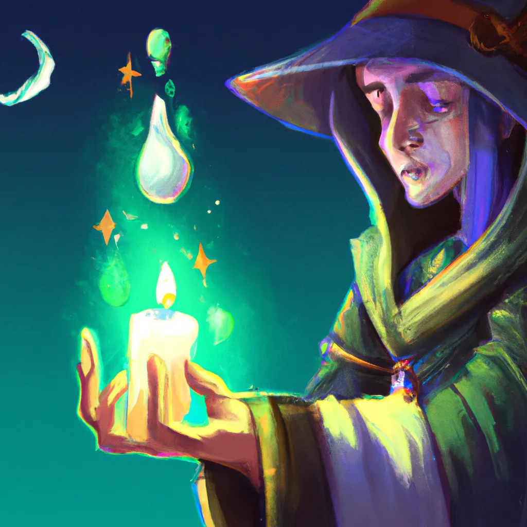 Ilustracao wicca velas