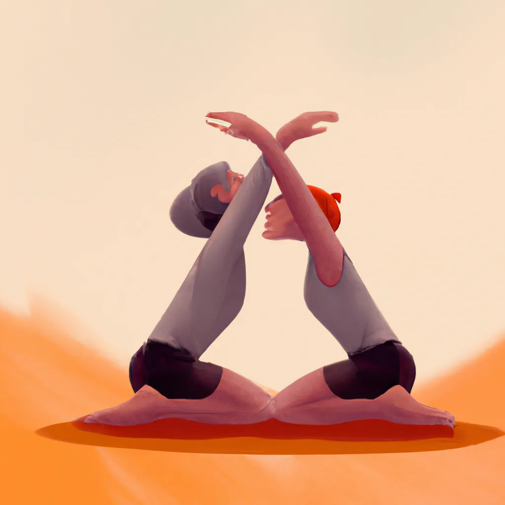 Ilustracao yoga de duas pessoas