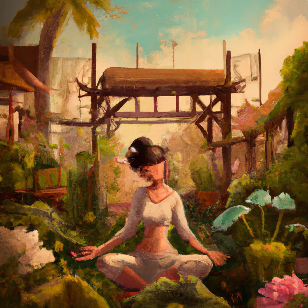 Ilustracao yoga jardins