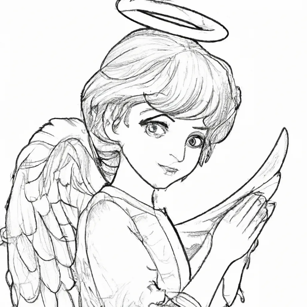 Imagem anjo para colorir