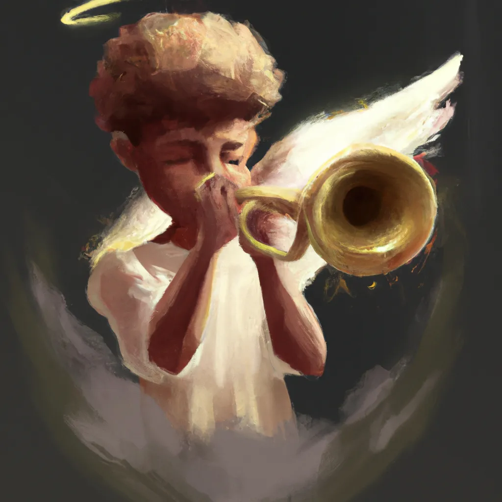 Imagem anjo tocando trombeta