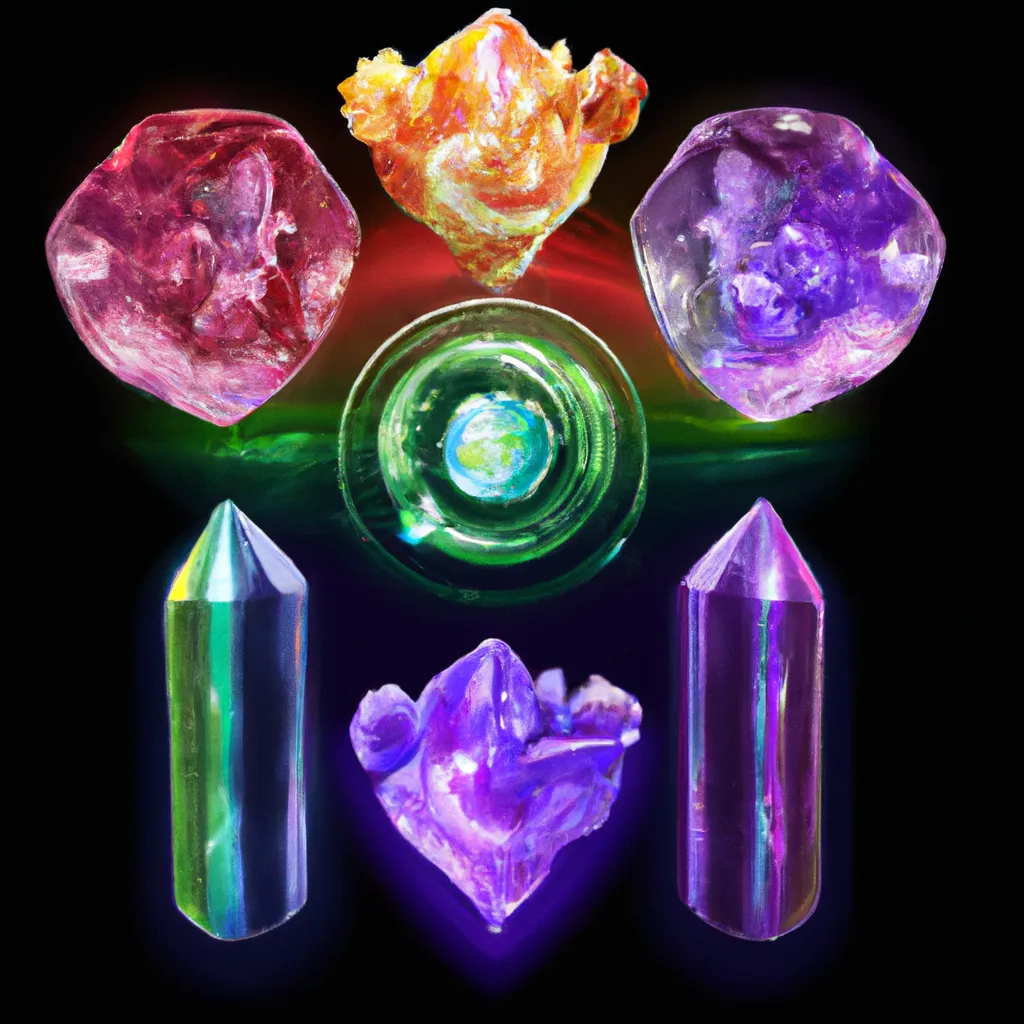 Imagem chakras with crystals