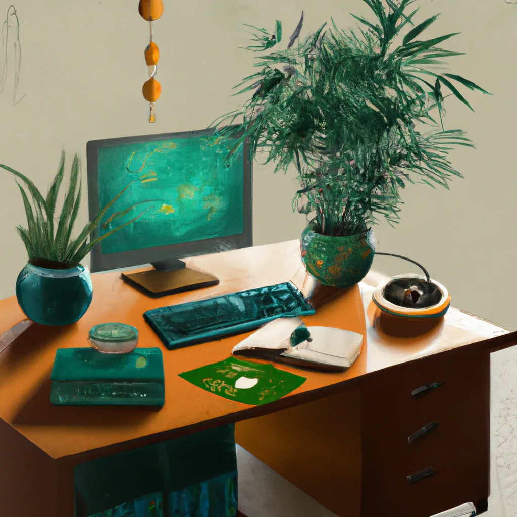 Imagem feng shui verde no quarto