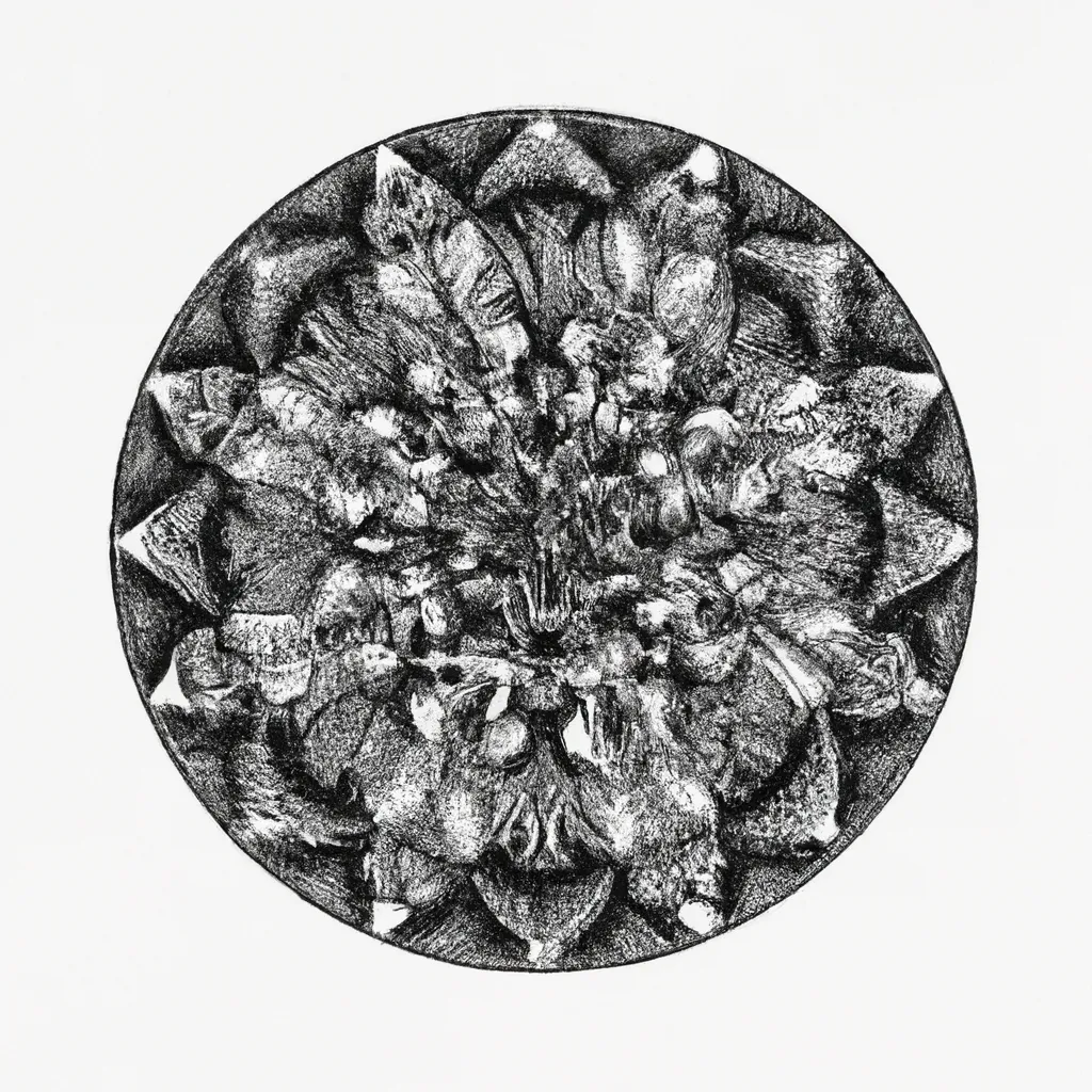 Imagem mandala em pontilhismo