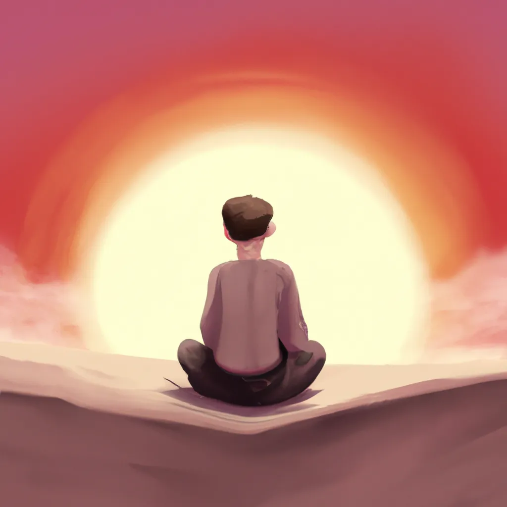 Imagem meditacao do por do sol