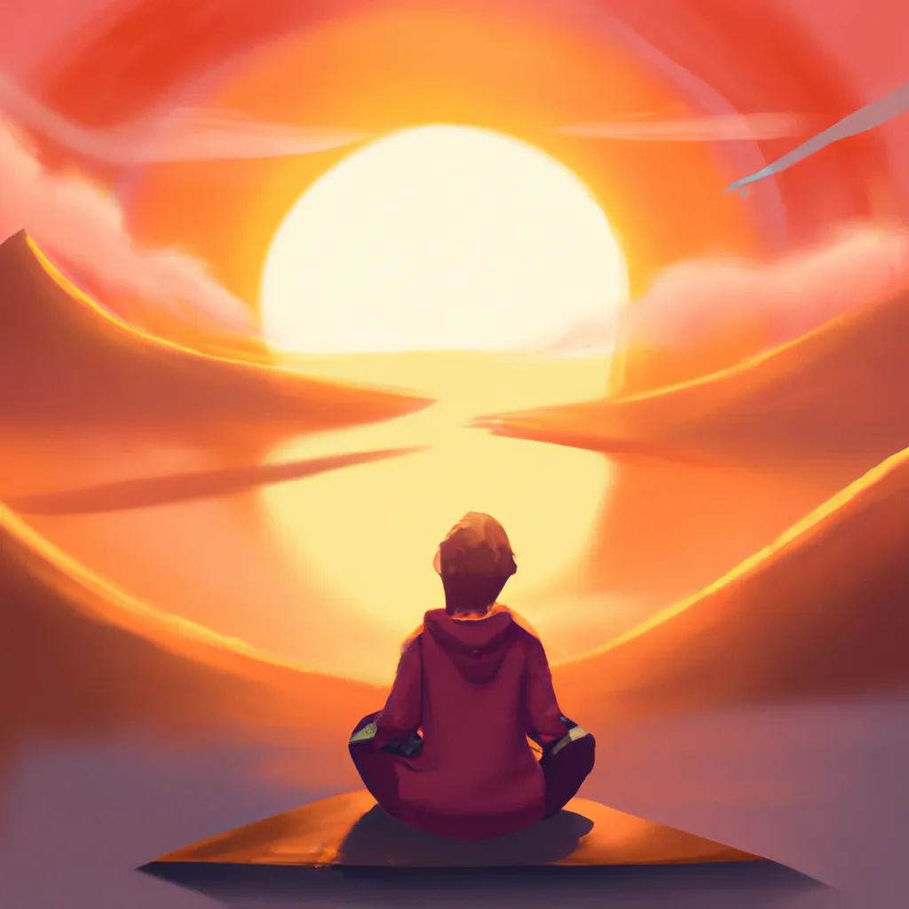 Imagem meditacao por do sol 2022