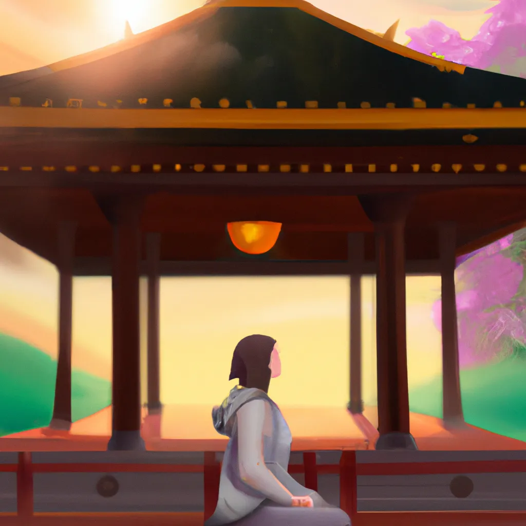 Passo Passo meditacao no templo budista
