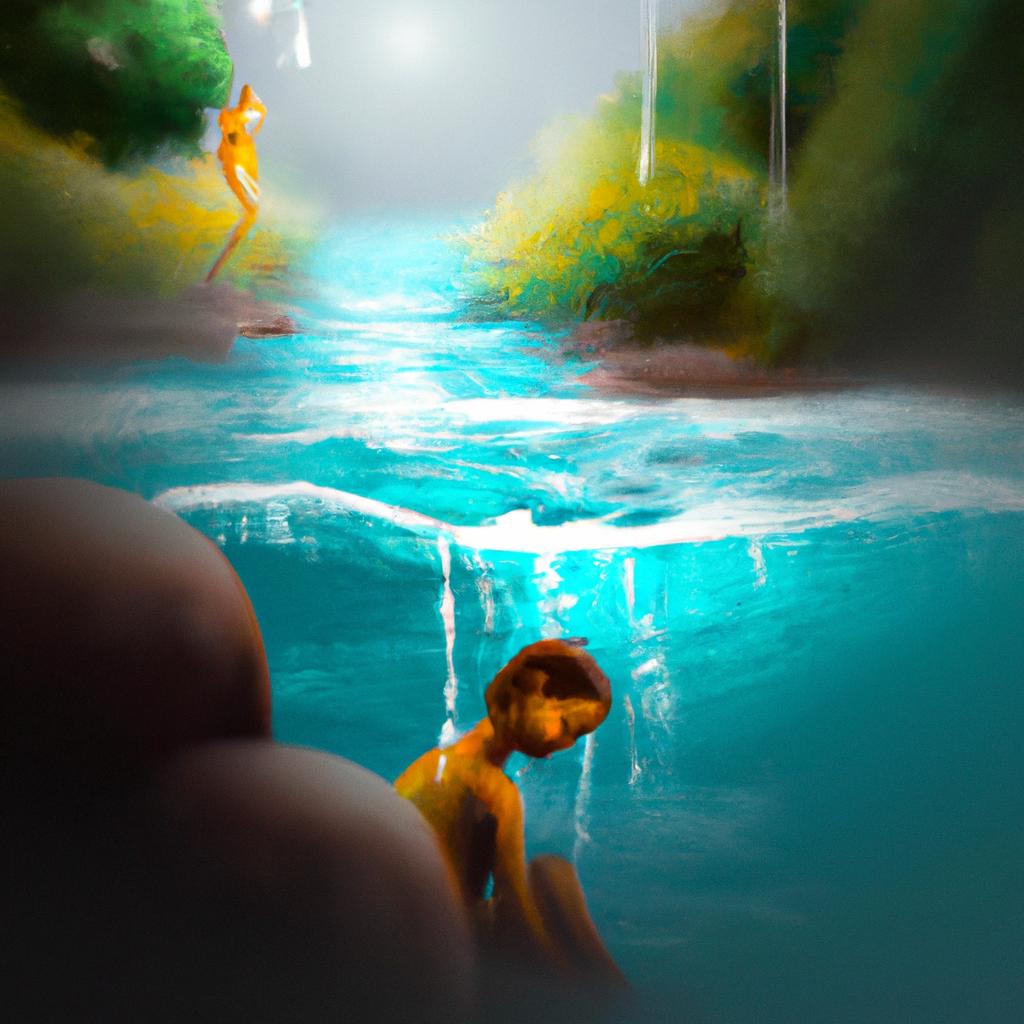 Imagem de capa do post "O Que Significa Sonhar com Água de Rio? Descubra!" com um desenho digital
