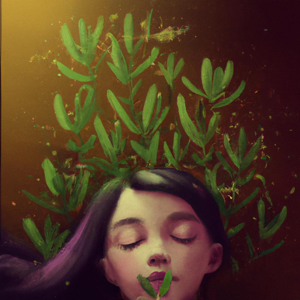Imagem de capa do post "Descubra o Significado de Sonhar com Hortela!" com um desenho digital