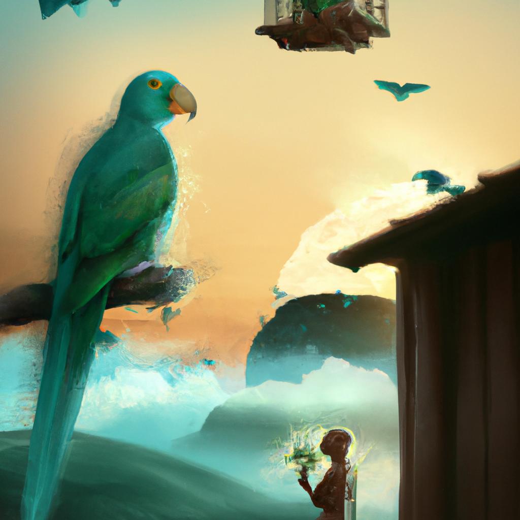 Imagem de capa do post "Descubra o que Significa Sonhar com Maritaca!" com um desenho digital