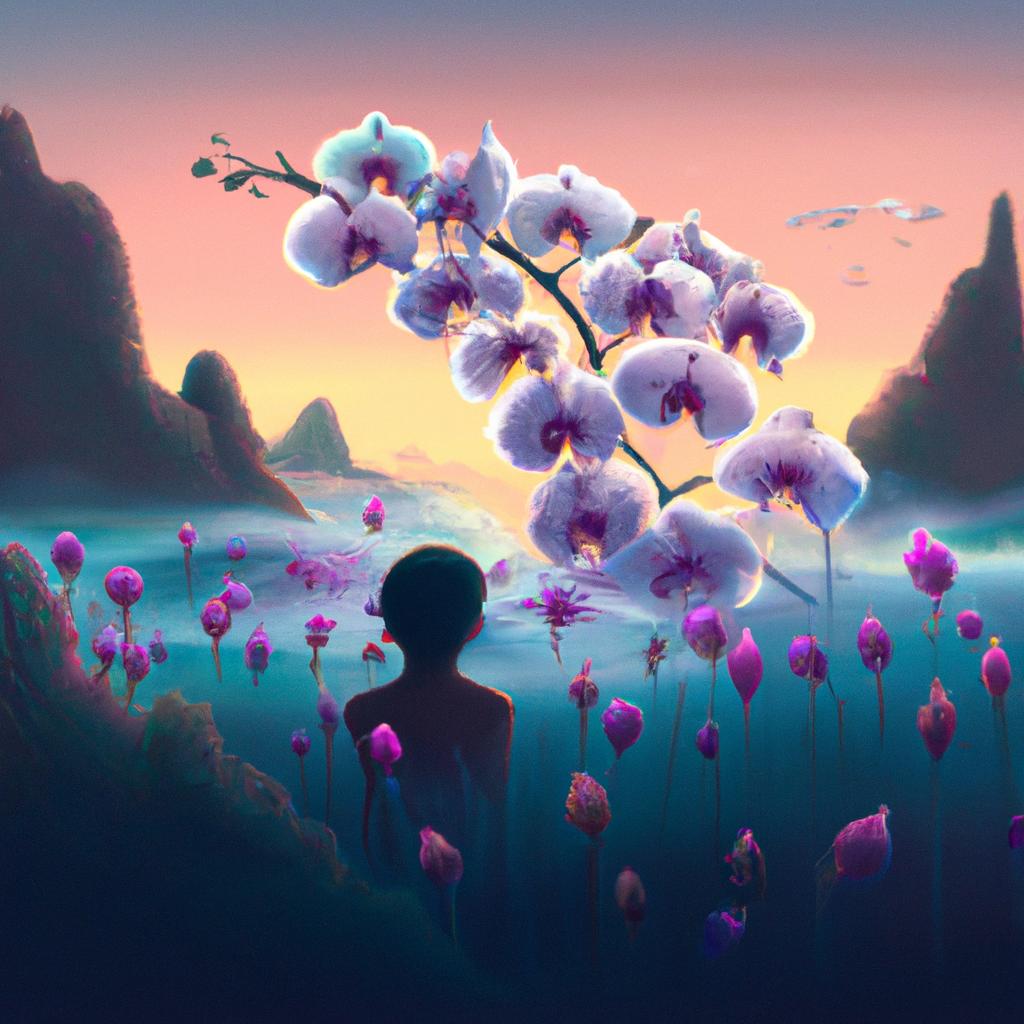 Imagem de capa do post "O Que Significa Sonhar com Orquídeas? Descubra Agora!" com um desenho digital