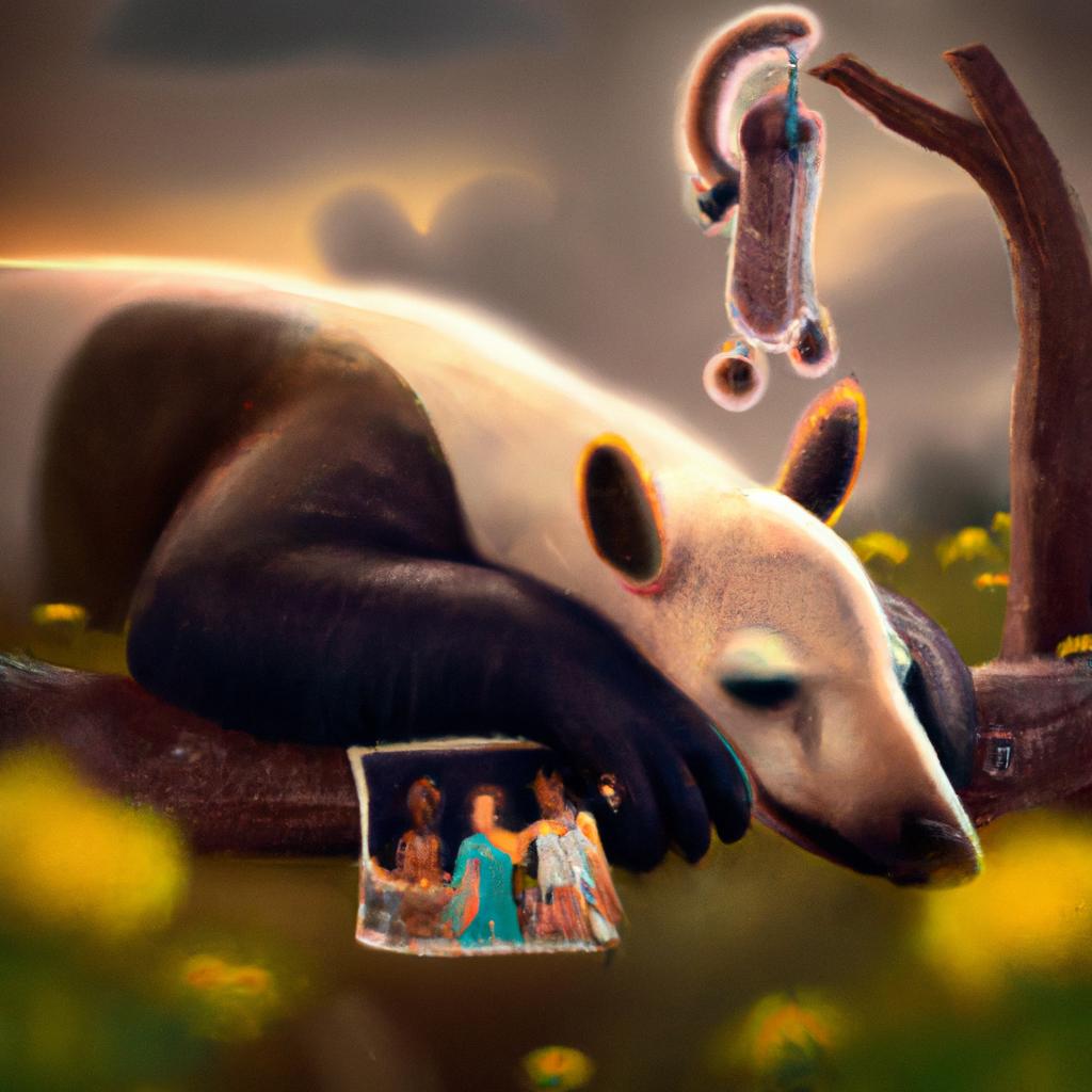 Imagem de capa do post "Descubra o Que Significa Sonhar com Tamanduá!" com um desenho digital