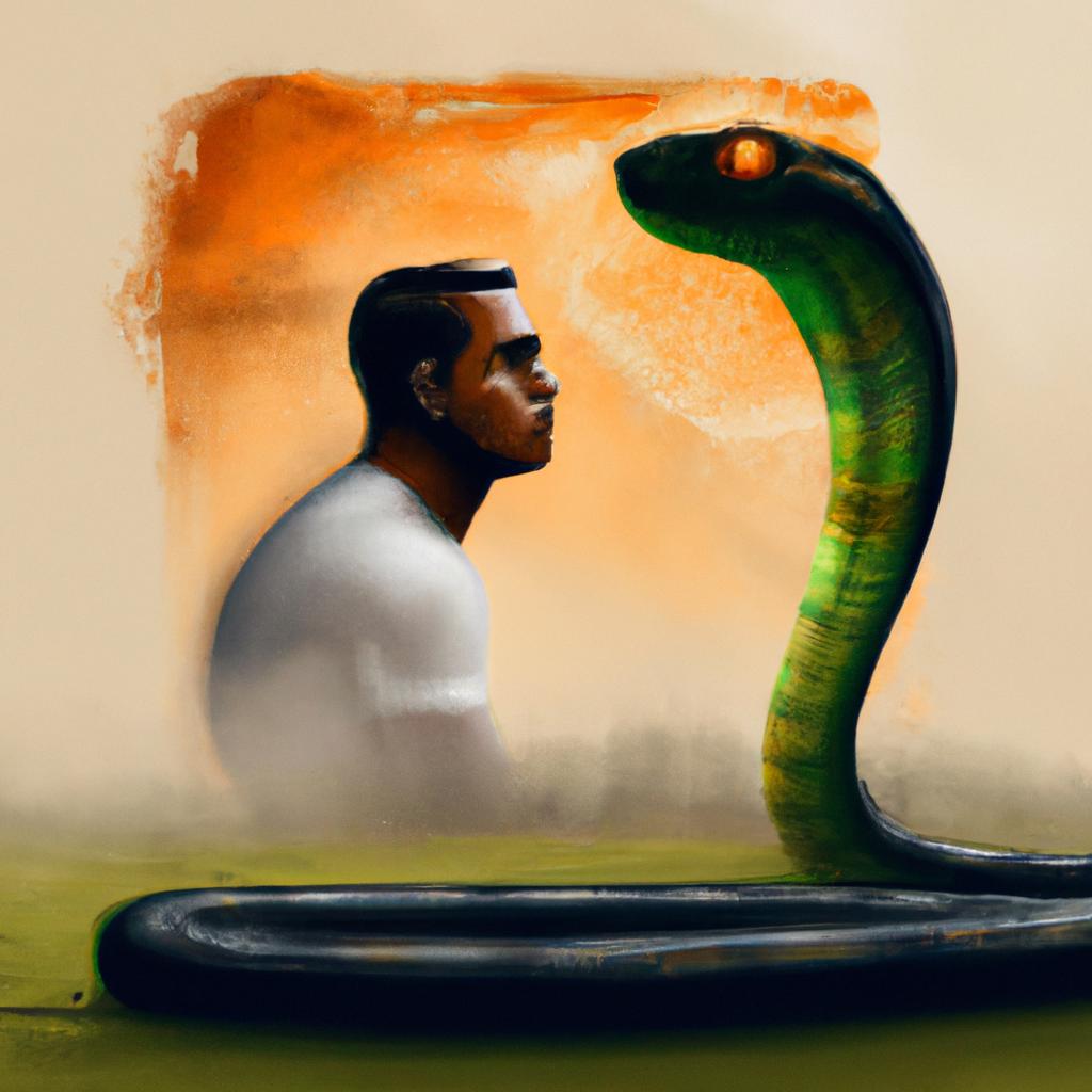 Imagem de capa do post "Descubra o Significado de Sonhar com Cobra!" com um desenho digital