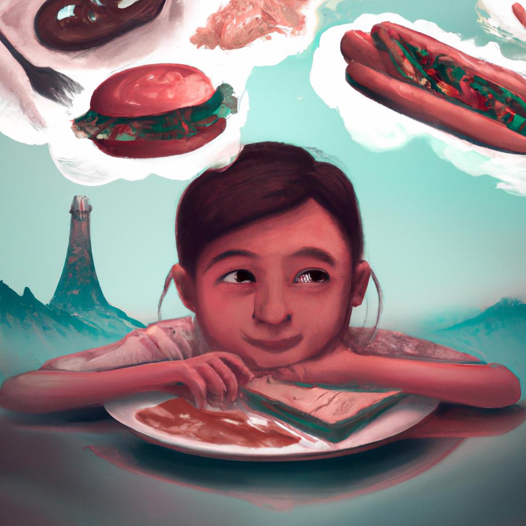 Imagem de capa do post "Qual o Significado de Sonhar com Muita Comida? Descubra!" com um desenho digital