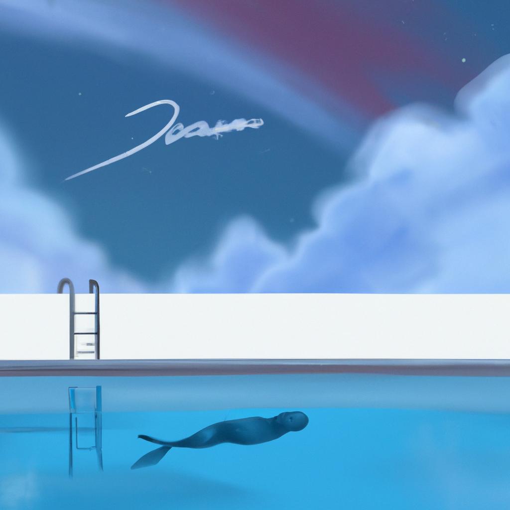 Imagem de capa do post "O Significado de Sonhar com Água de Piscina Limpa" com um desenho digital