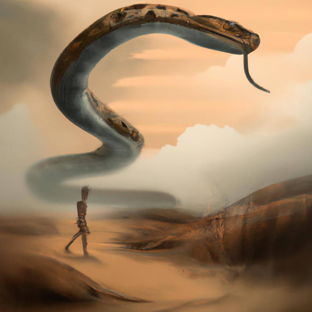 Imagem de capa do post "Descubra o Significado de Sonhar com Cobra Correndo!" com um desenho digital