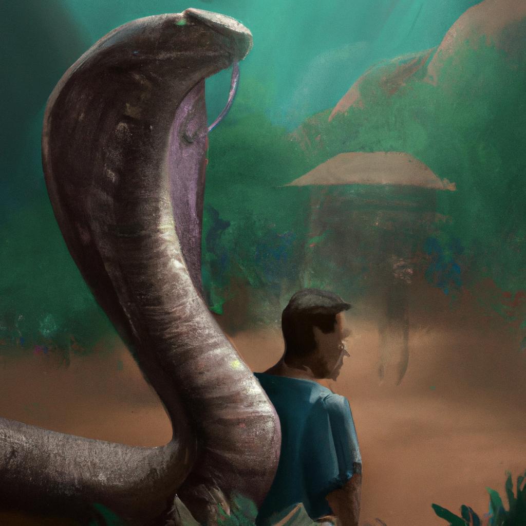 Imagem de capa do post "Significado do Sonho com Cobra: Entenda o Que Isso Significa!" com um desenho digital