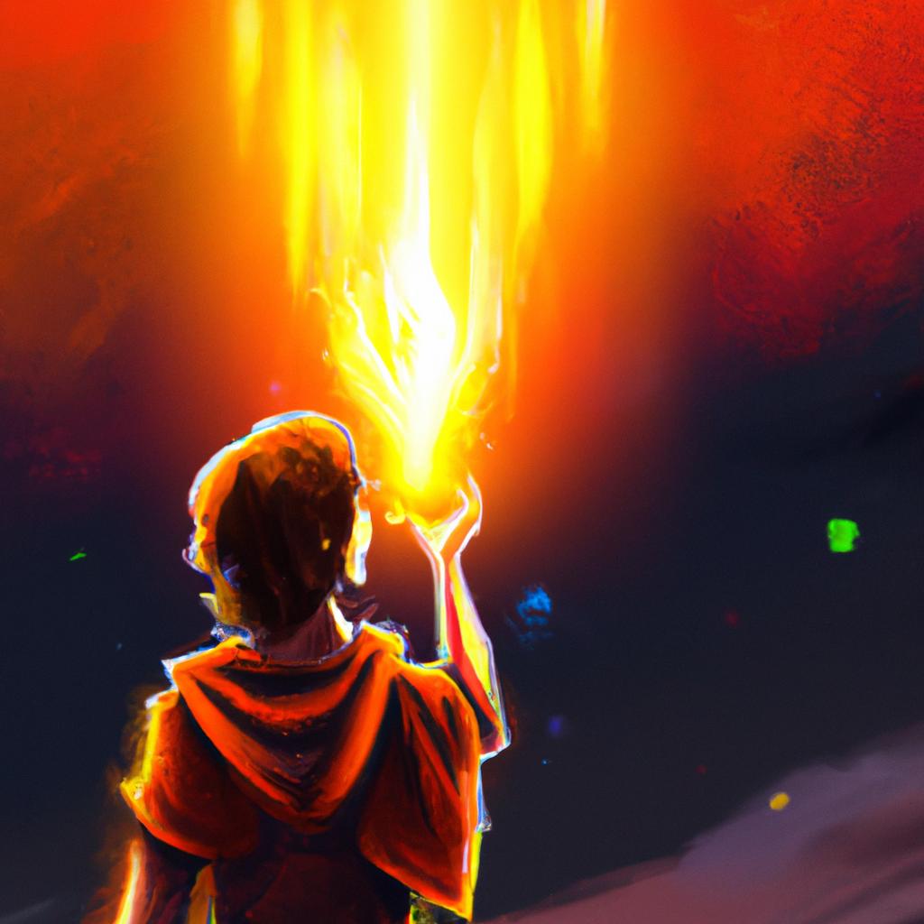 Imagem de capa do post "Descubra o Significado do Sonho com Fogo: Uma Visão Surpreendente!" com um desenho digital