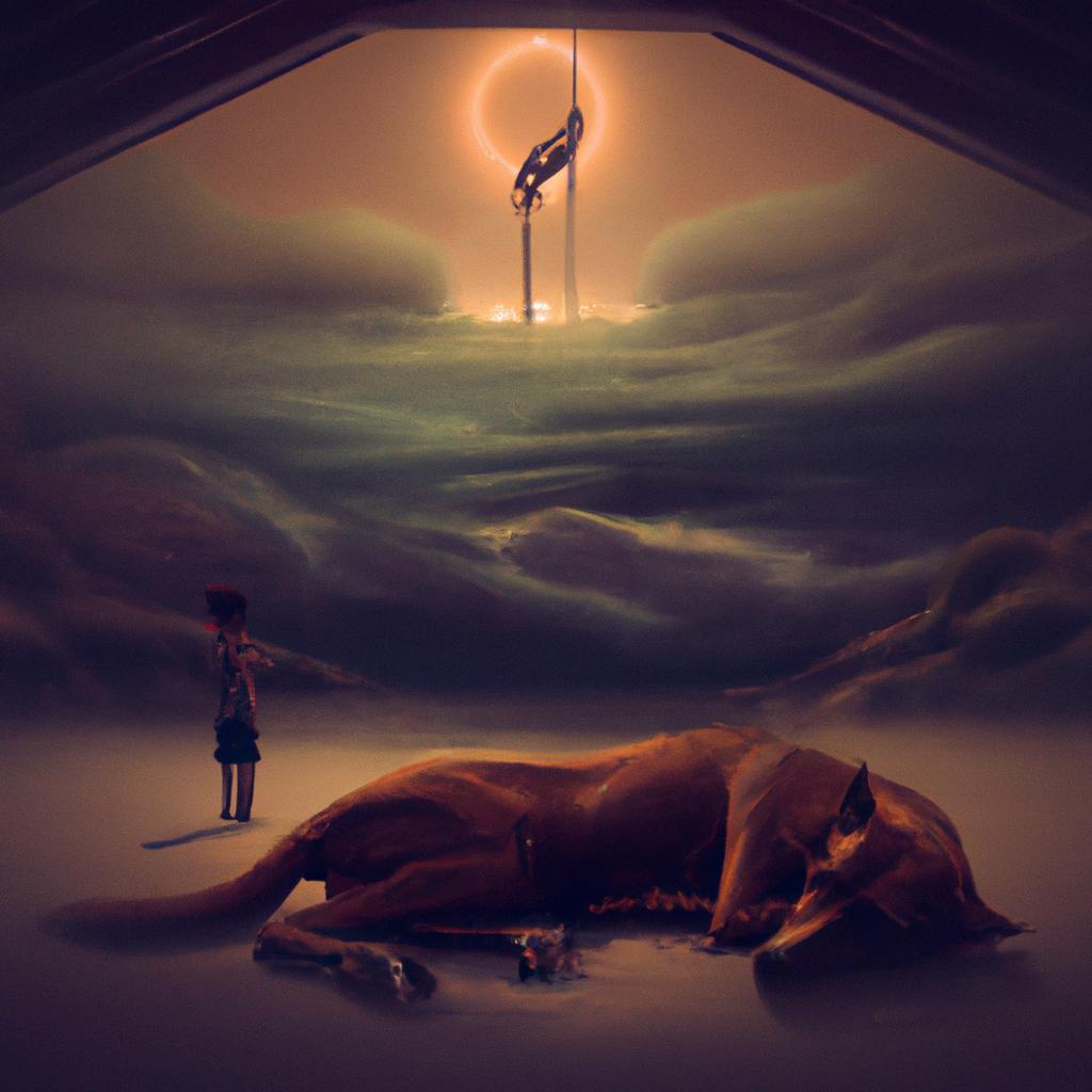Imagem de capa do post "Sonhar com Cachorro: Descubra o Significado Surpreendente!" com um desenho digital