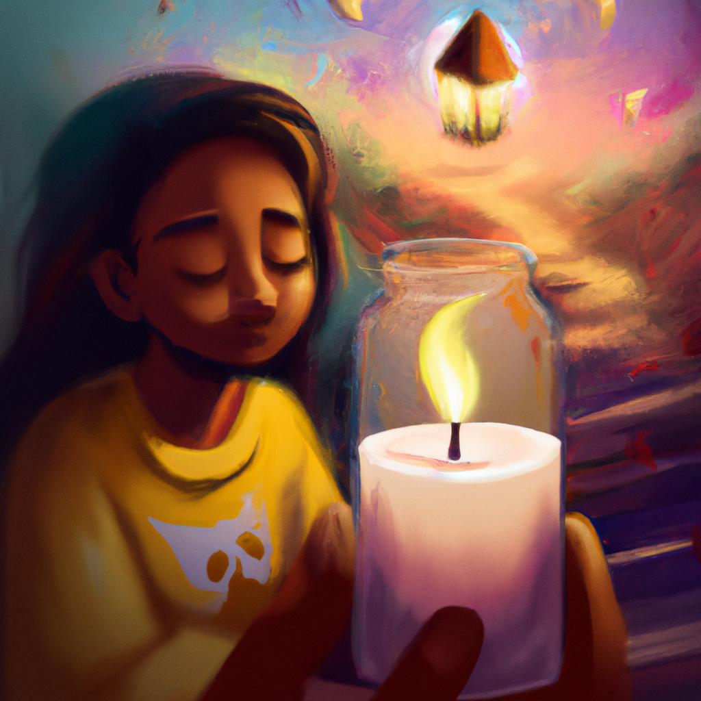 Imagem de capa do post "Significado de Sonhar com Vela: Descubra o Que Isso Significa!" com um desenho digital