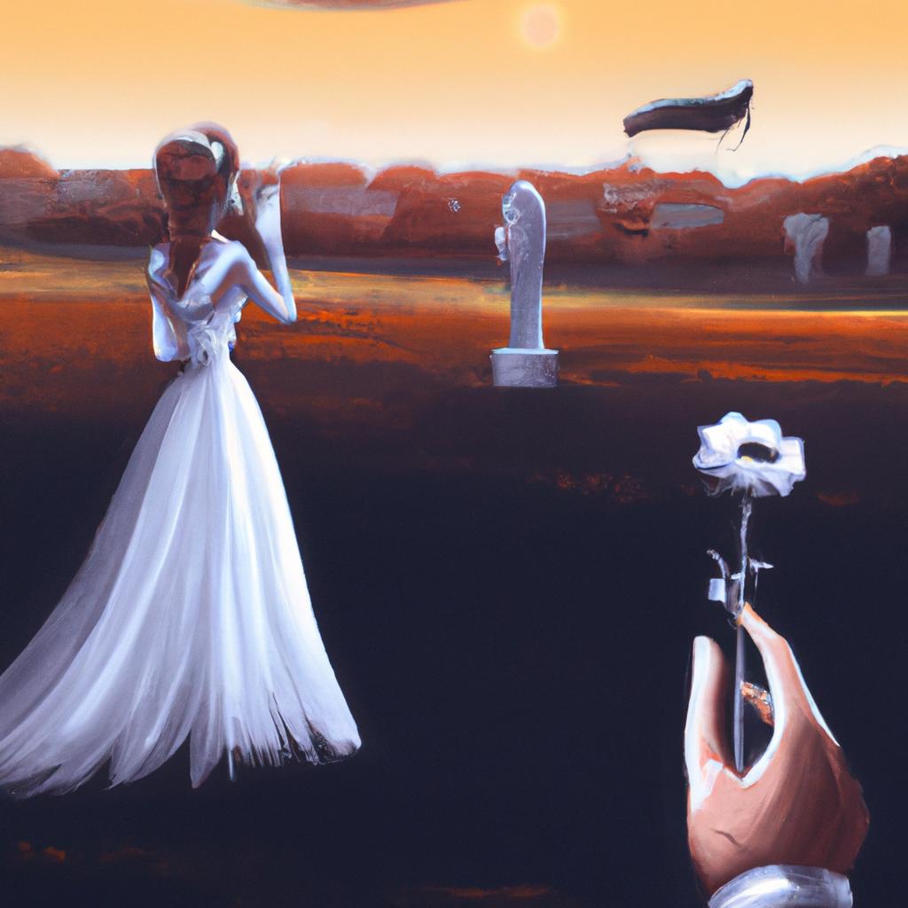 Imagem de capa do post "Sonhar Casando com Alguém que Já Morreu: O Que Significa?" com um desenho digital