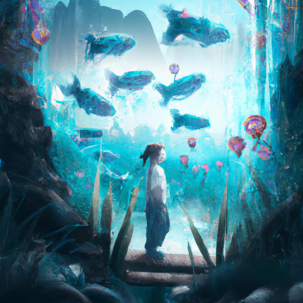 Imagem de capa do post "Sonhar com Água Cristalina e Peixes: Revelado o Significado!" com um desenho digital