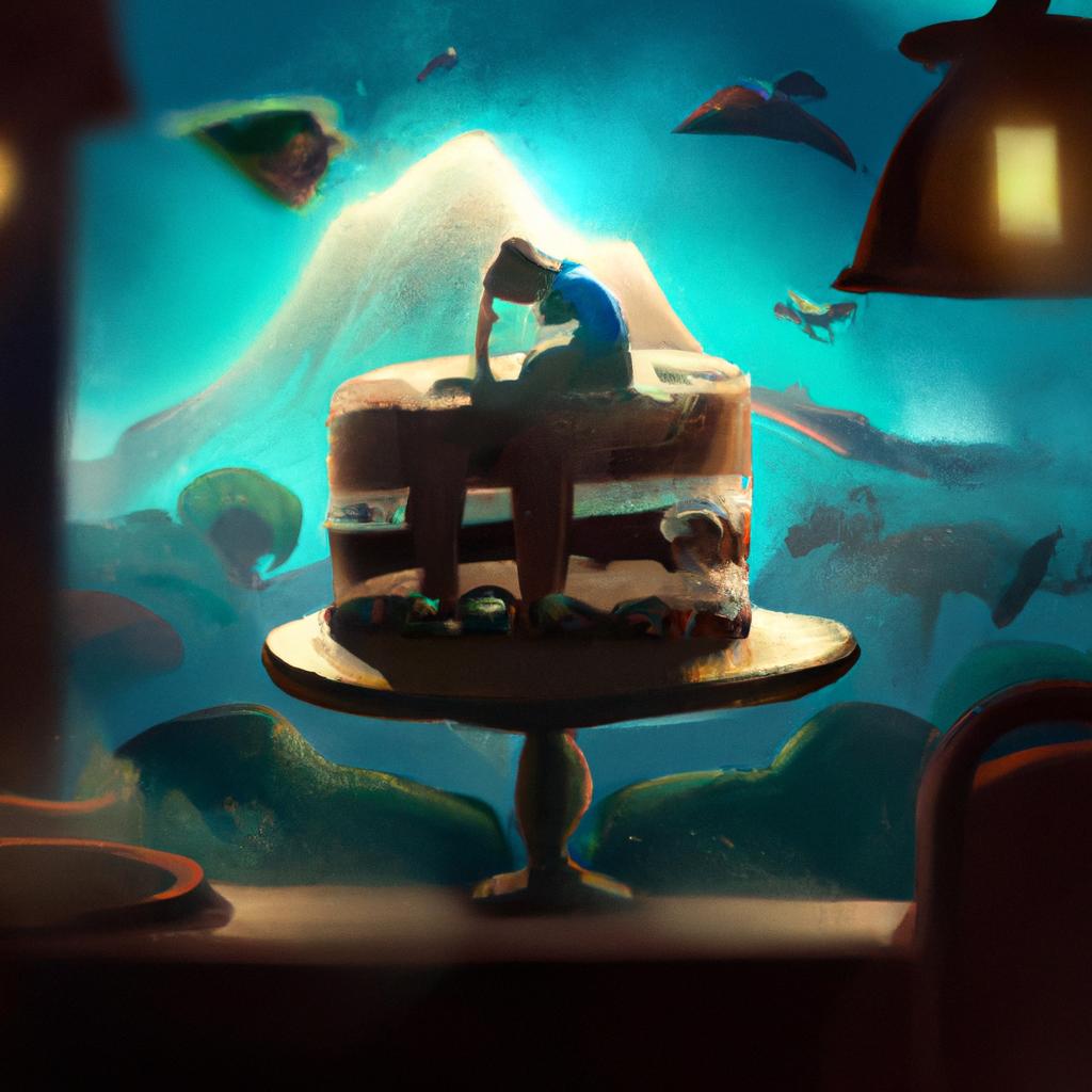 Imagem de capa do post "Descubra o Significado de Sonhar com Bolo de Fuba!" com um desenho digital