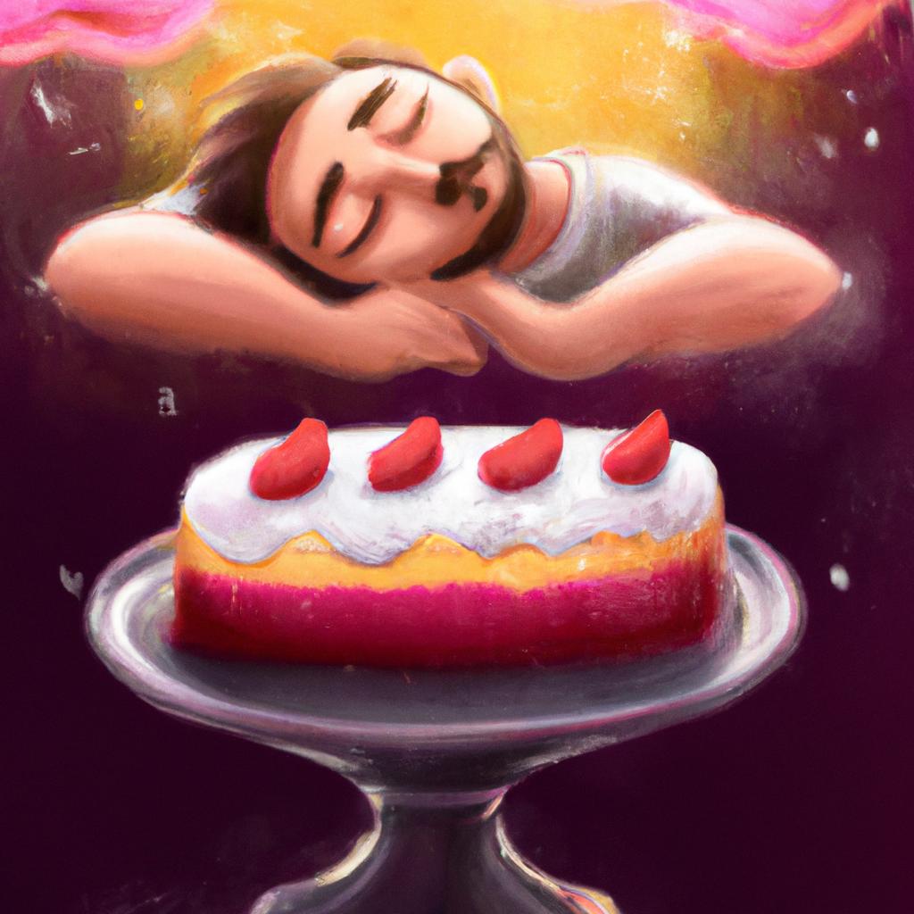 Imagem de capa do post "Sonhar com Bolo: Descubra o que Significa!" com um desenho digital