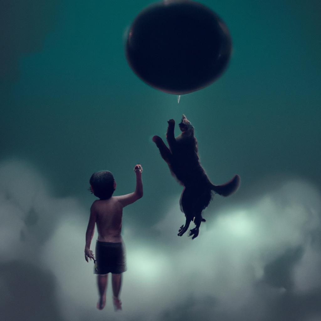 Imagem de capa do post "Descubra o que Significa Sonhar com Cachorro Preto Brincando!" com um desenho digital