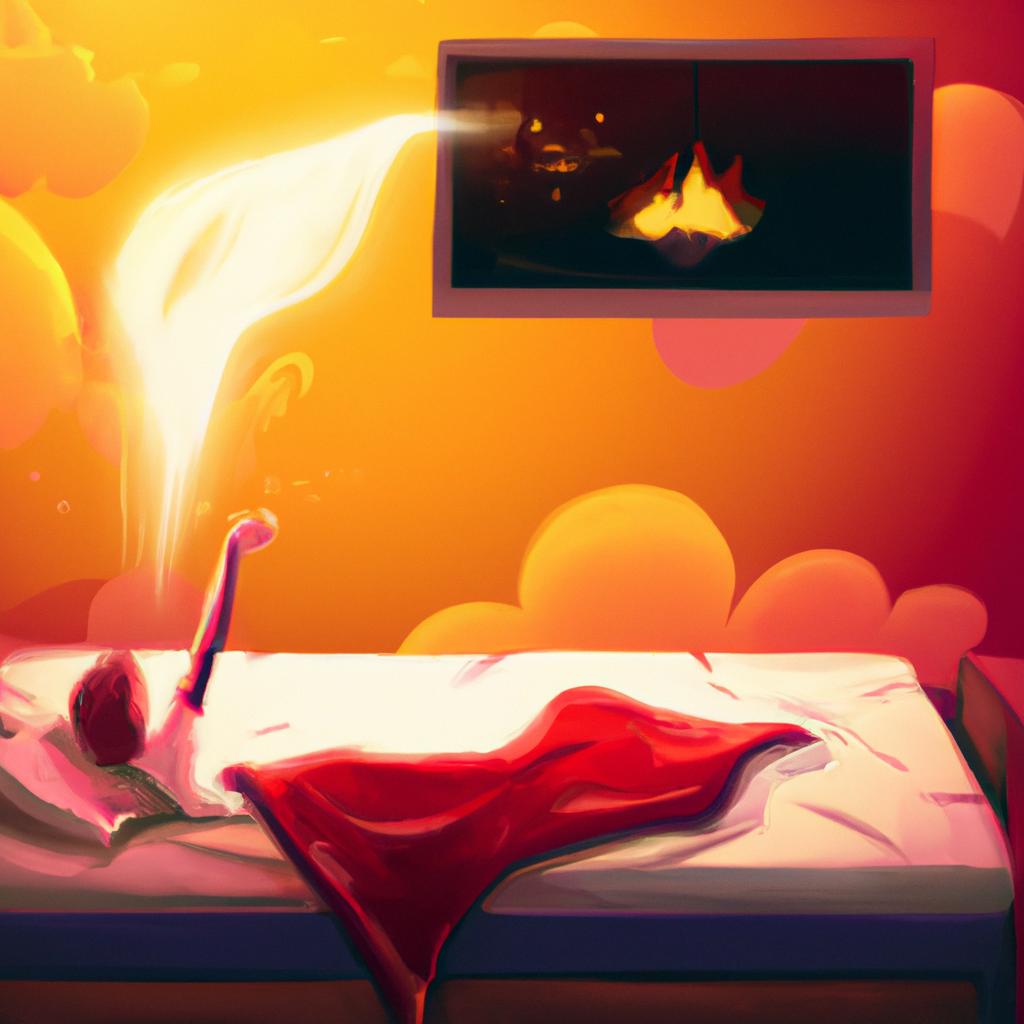 Imagem de capa do post "Cama Pegando Fogo: O Que Significa Sonhar com Isso?" com um desenho digital