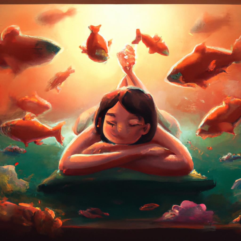 Imagem de capa do post "Descubra o Significado de Sonhar com Carne de Peixe!" com um desenho digital