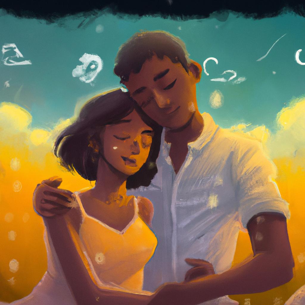 Imagem de capa do post "Descubra o Significado de Sonhar com Casal Feliz!" com um desenho digital