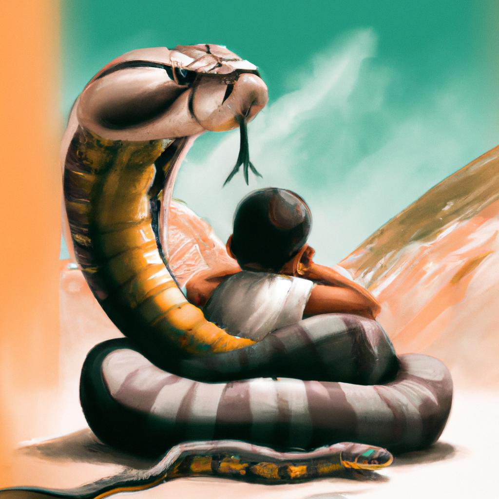 Imagem de capa do post "Descubra o Significado de Sonhar com Cobra Te Enforcando!" com um desenho digital