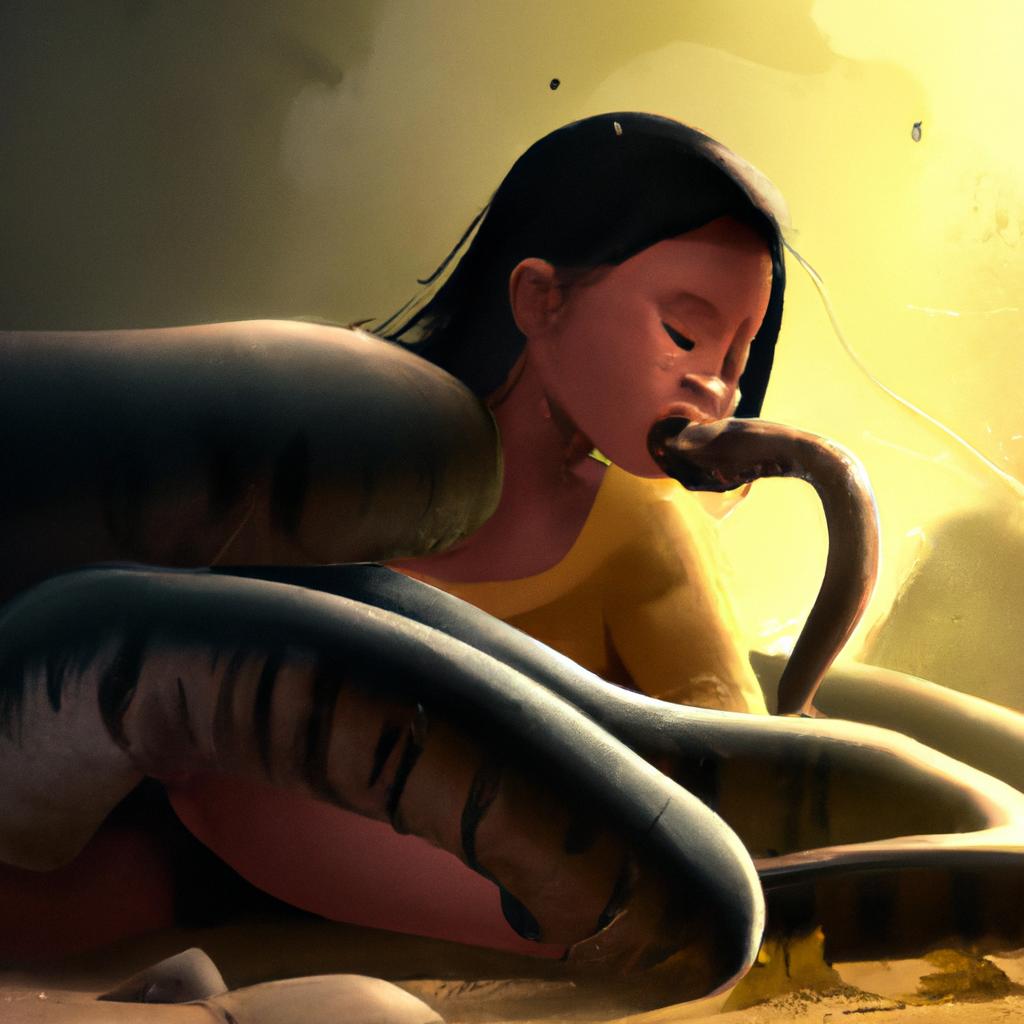 Imagem de capa do post Descubra o que Significa Sonhar com Cobra Te Mordendo! com um desenho digital