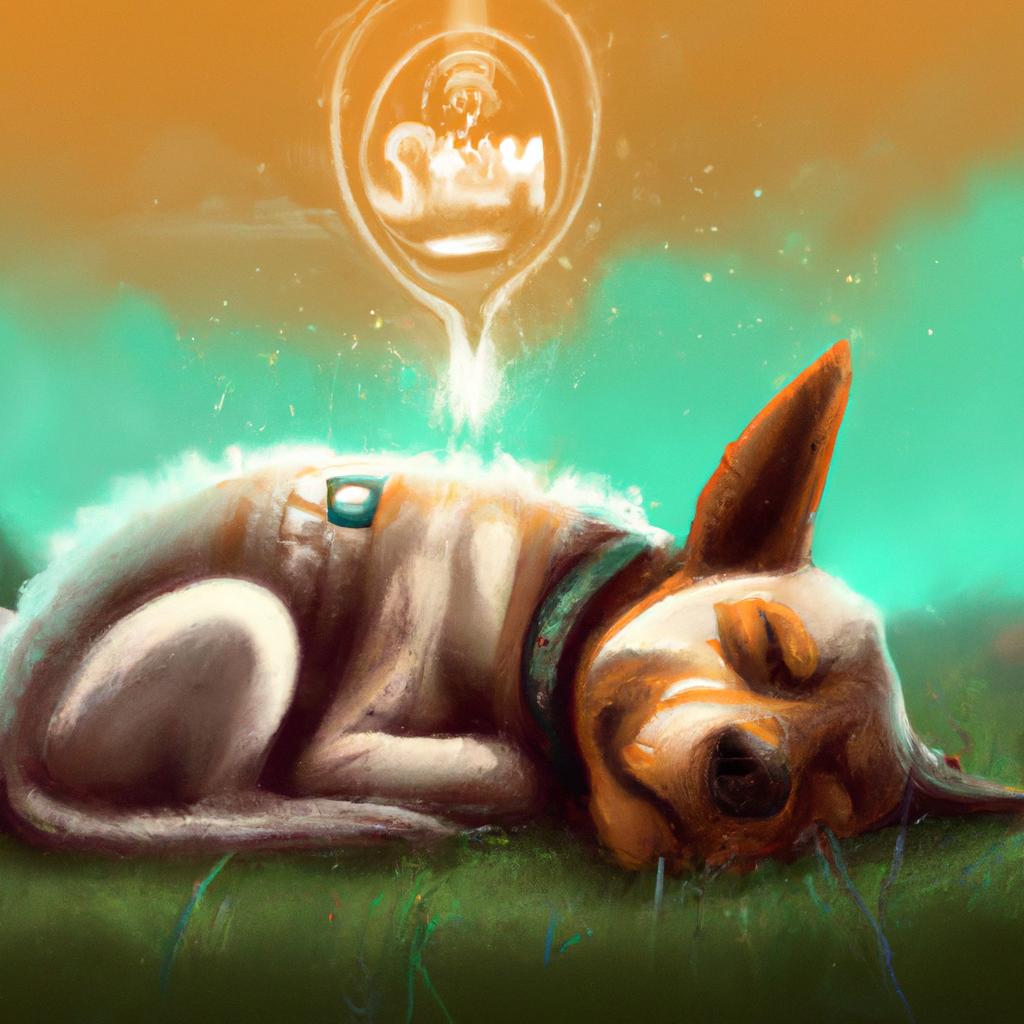 Imagem de capa do post "Sonhar com Espírito de Cachorro: Entenda seu Significado!" com um desenho digital