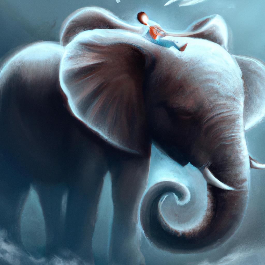 Imagem de capa do post "Descubra o Significado de Sonhar com Filhote de Elefante!" com um desenho digital