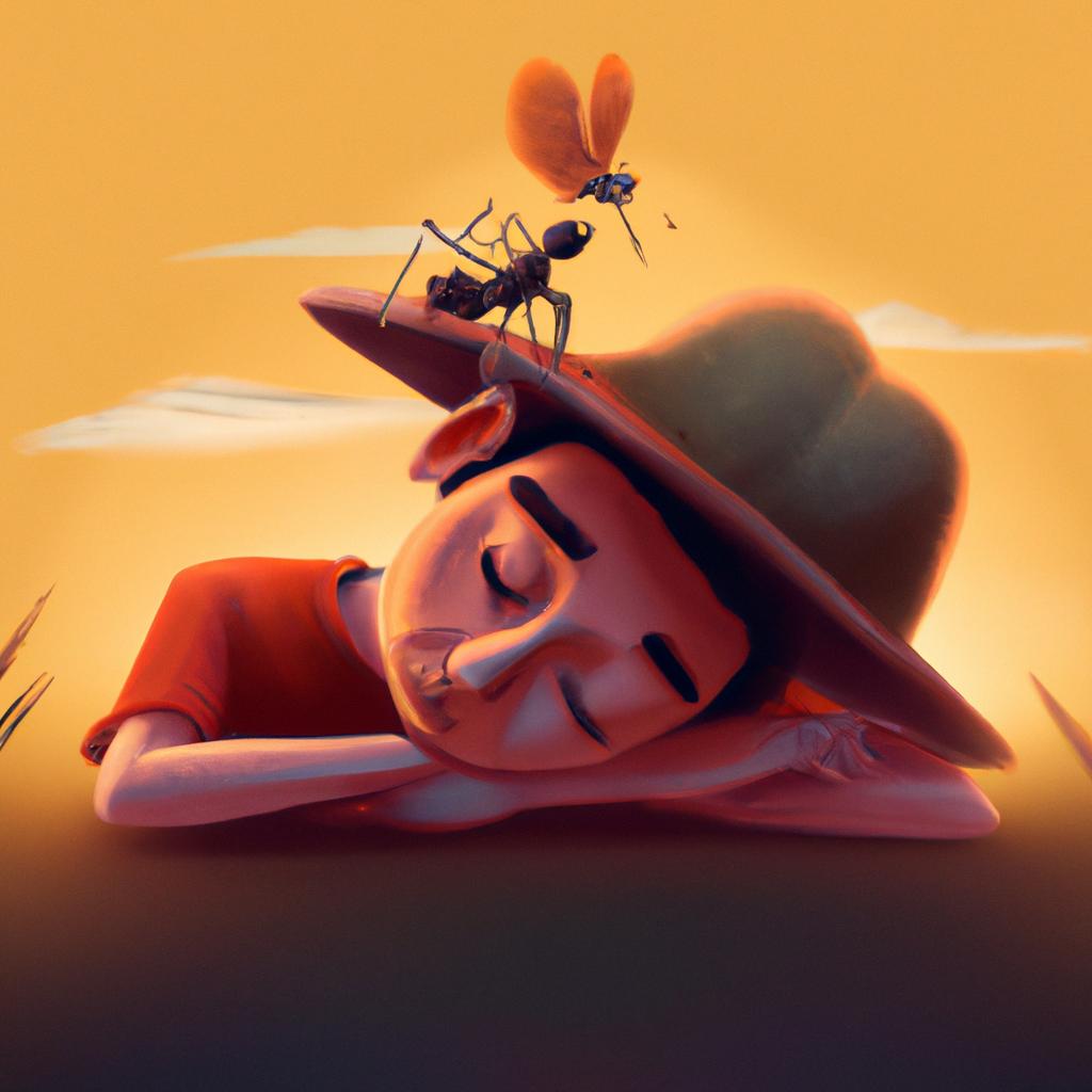 Imagem de capa do post "Descubra o Significado de Sonhar com Formigas na Cabeça!" com um desenho digital