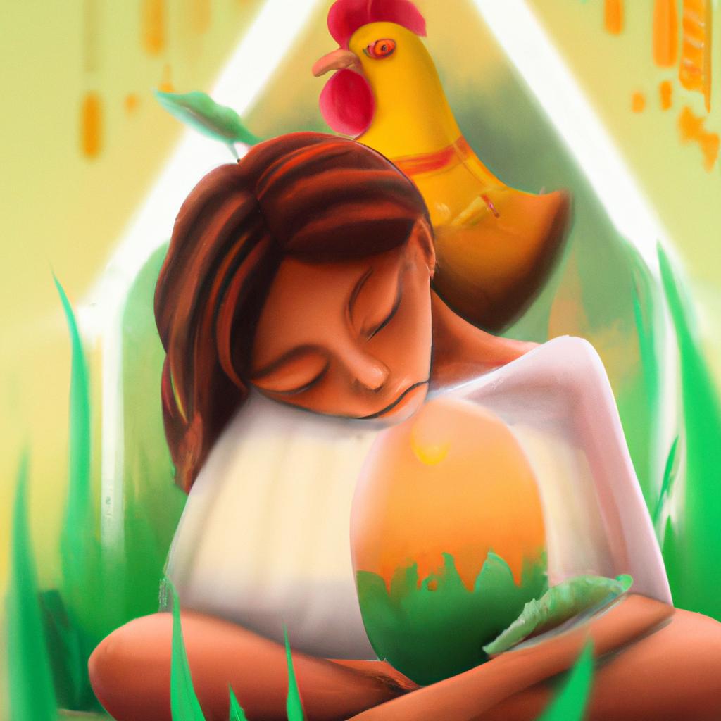 Imagem de capa do post Sonhar com Galinha e Ovo: Descubra o Seu Significado! com um desenho digital