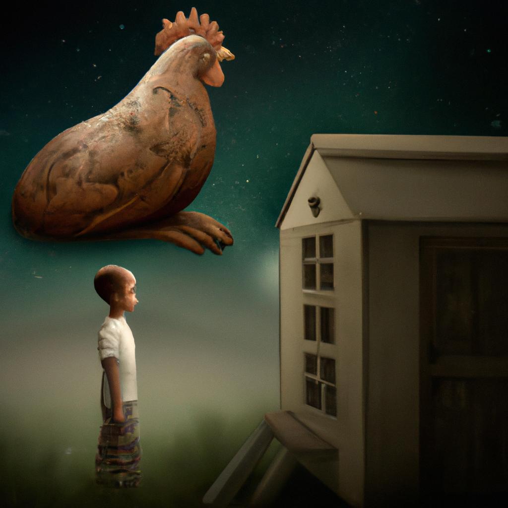 Imagem de capa do post "Descubra o Significado de Sonhar com Galinha Gigante!" com um desenho digital