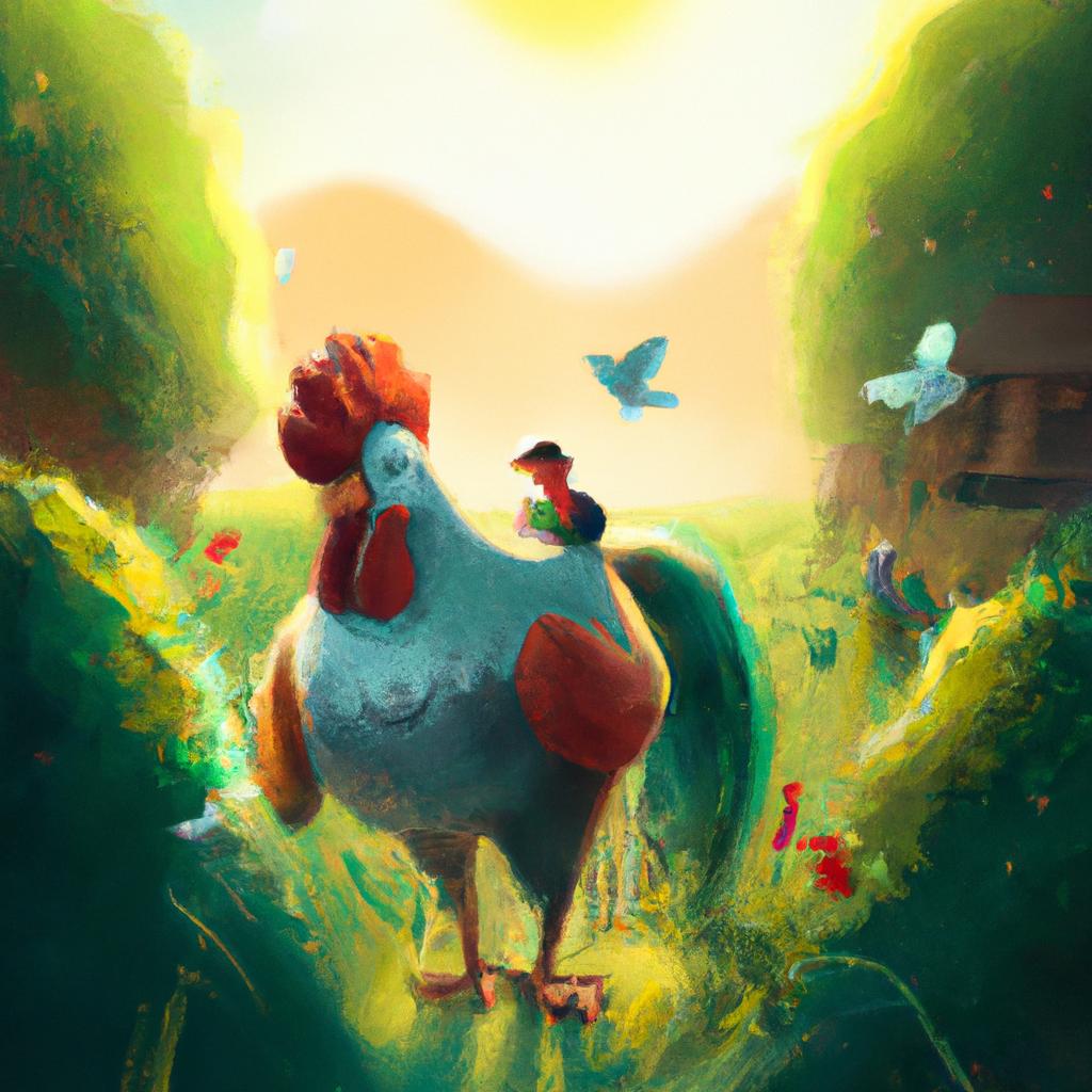 Imagem de capa do post "Sonhar com Galo e Galinha: Descubra o Significado Oculto!" com um desenho digital