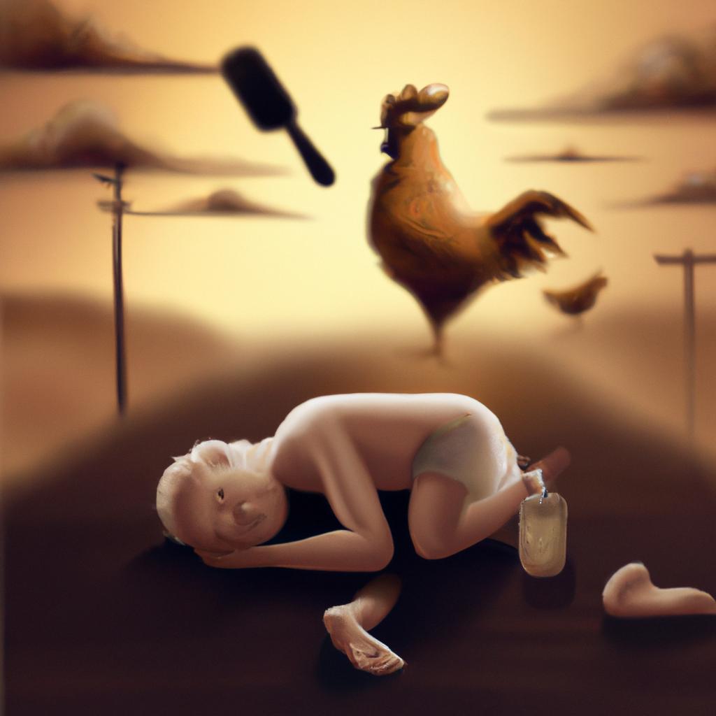 Imagem de capa do post "Sonhar com Galo Morto: Descubra Seu Significado Real!" com um desenho digital