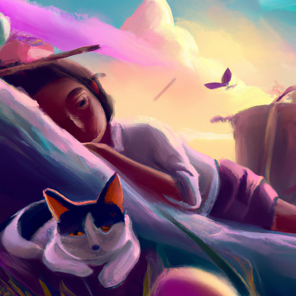 Imagem de capa do post "Sonhar com Gato e o Que? Descubra o Significado!" com um desenho digital