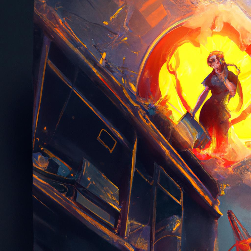 Imagem de capa do post "Sonhar com Incêndio no Trabalho: Descubra o Significado!" com um desenho digital