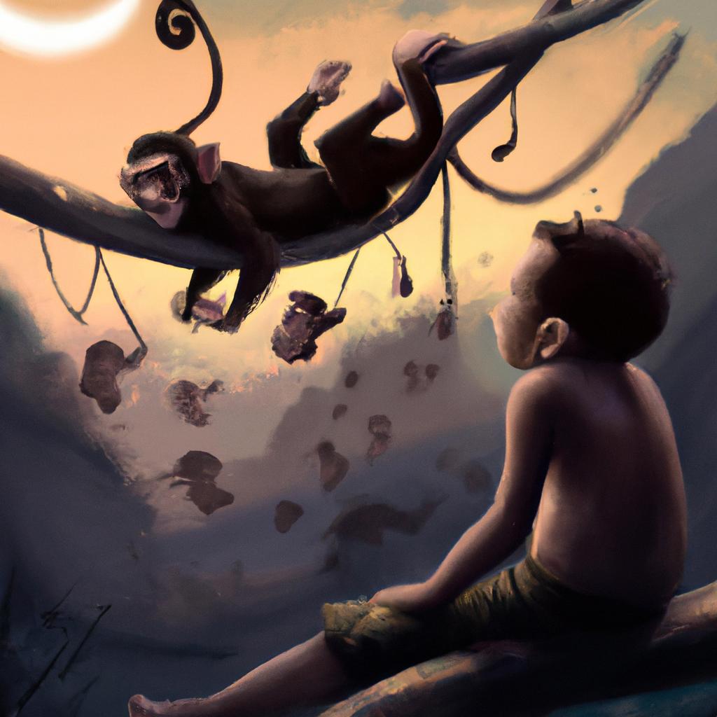 Imagem de capa do post "Descubra o que Significa Sonhar com Macaco Mordendo!" com um desenho digital