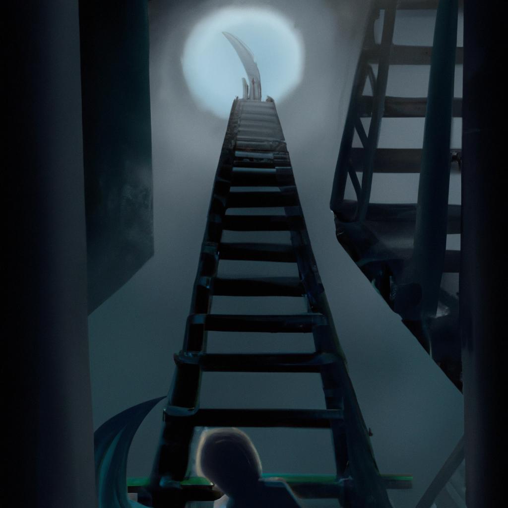 Imagem de capa do post "Misterios do Sonhar com Medo de Descer Escada Desvendados!" com um desenho digital