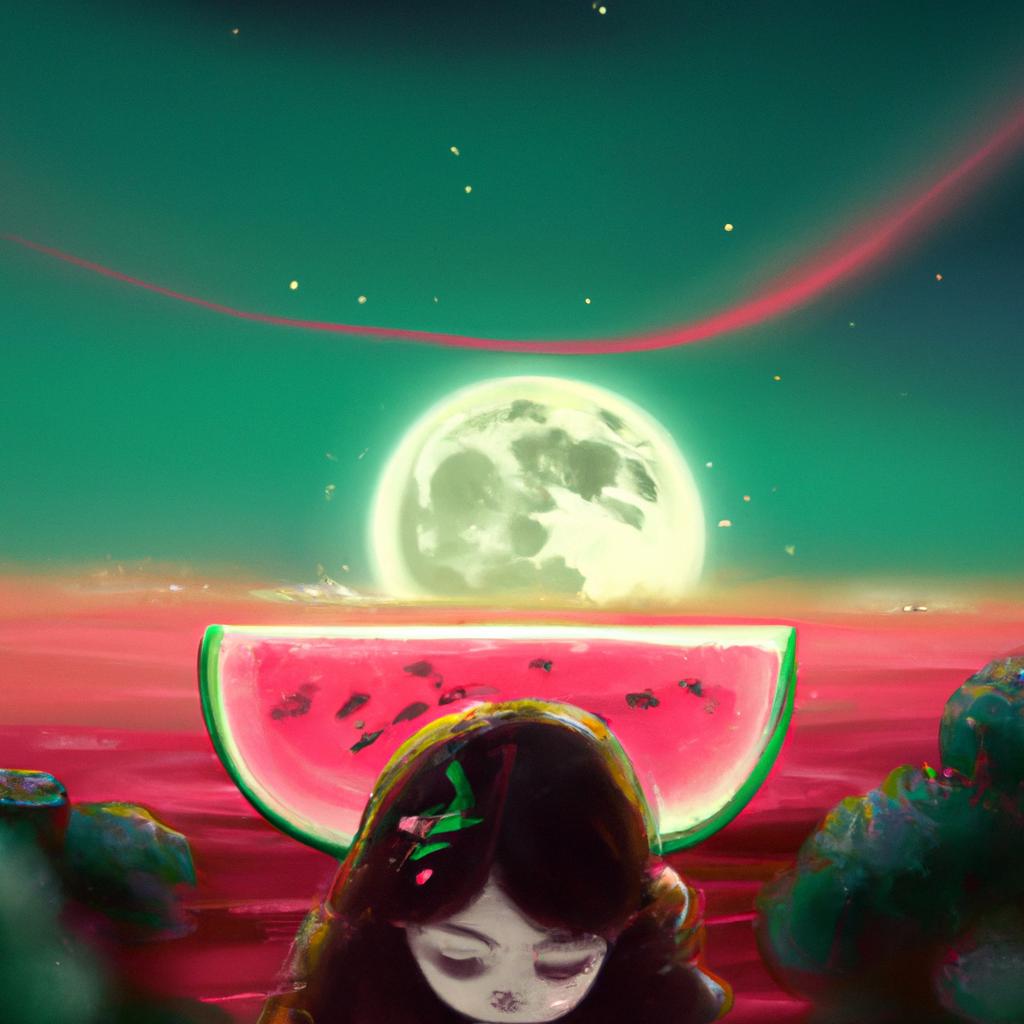 Imagem de capa do post "Sonhar com Melancia Gravidez: Descubra o Significado!" com um desenho digital