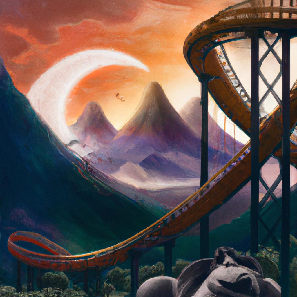 Imagem de capa do post "Descubra o Significado de Sonhar Com Montanha Russa!" com um desenho digital